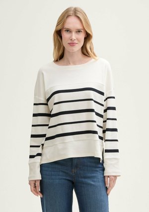 LANGARM - Pulóver - offwhite blue irregular stripe