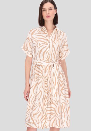 Košilové šaty - offwhite camel