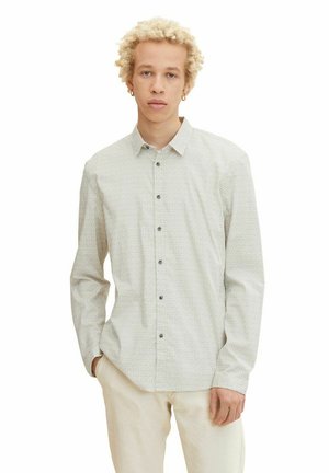 Shirt - creme scratched check print