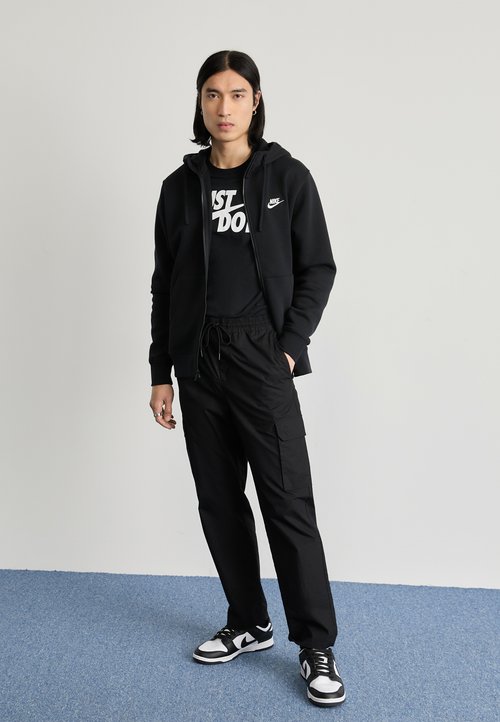 Nike Sportswear Club Fleece Full-Zip Hoodie Black/Black/White — photo 2