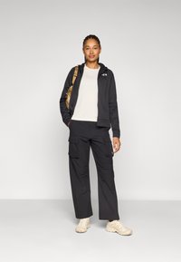 The North Face REAXION HOODED FULL ZIP JACKET - Užtrauktuku užsegamas treningas - black heather