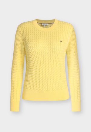 Tommy Hilfiger, CABLE FINE SWEATER  - Pulóver - citronella
