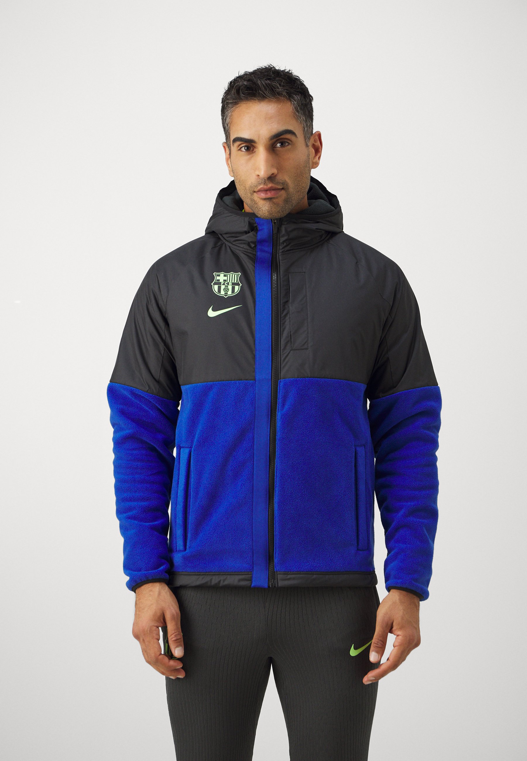 Nike ナイキ　FC Barcelona ハーフベンチコート XL 黒/青 Nike Performance FC BARCELONA WINTERIZED AWAY JACKET THIRD