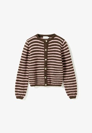 Noella, N-MERTICE KNIT CARDIGAN - Gilet - brown rose stripe