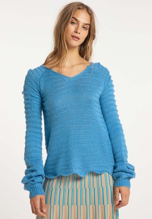 IZIA, IZIA STRICKPULLOVER - Striktrøje - mittelblau