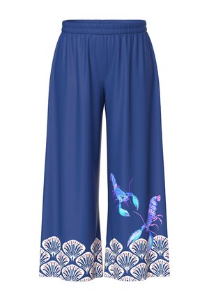 Ulla Popken MARITIME DETAIL WIDE LEG - Trousers - dark indigo