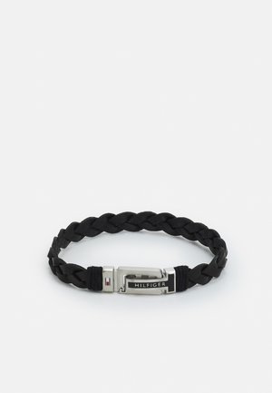 FLAT BRAIDED BRACELET - Bracelet - black/silver-coloured