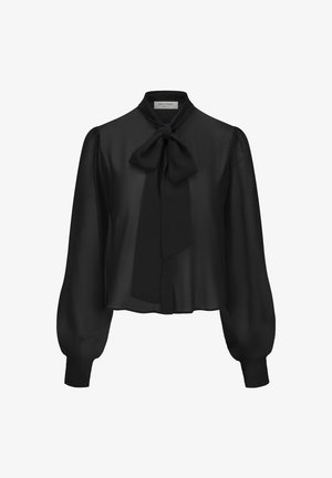 Nicowa, CHIFFONBLUSE MIT SCHLEIFENBINDUNG – ELAWI - Bluse - schwarz