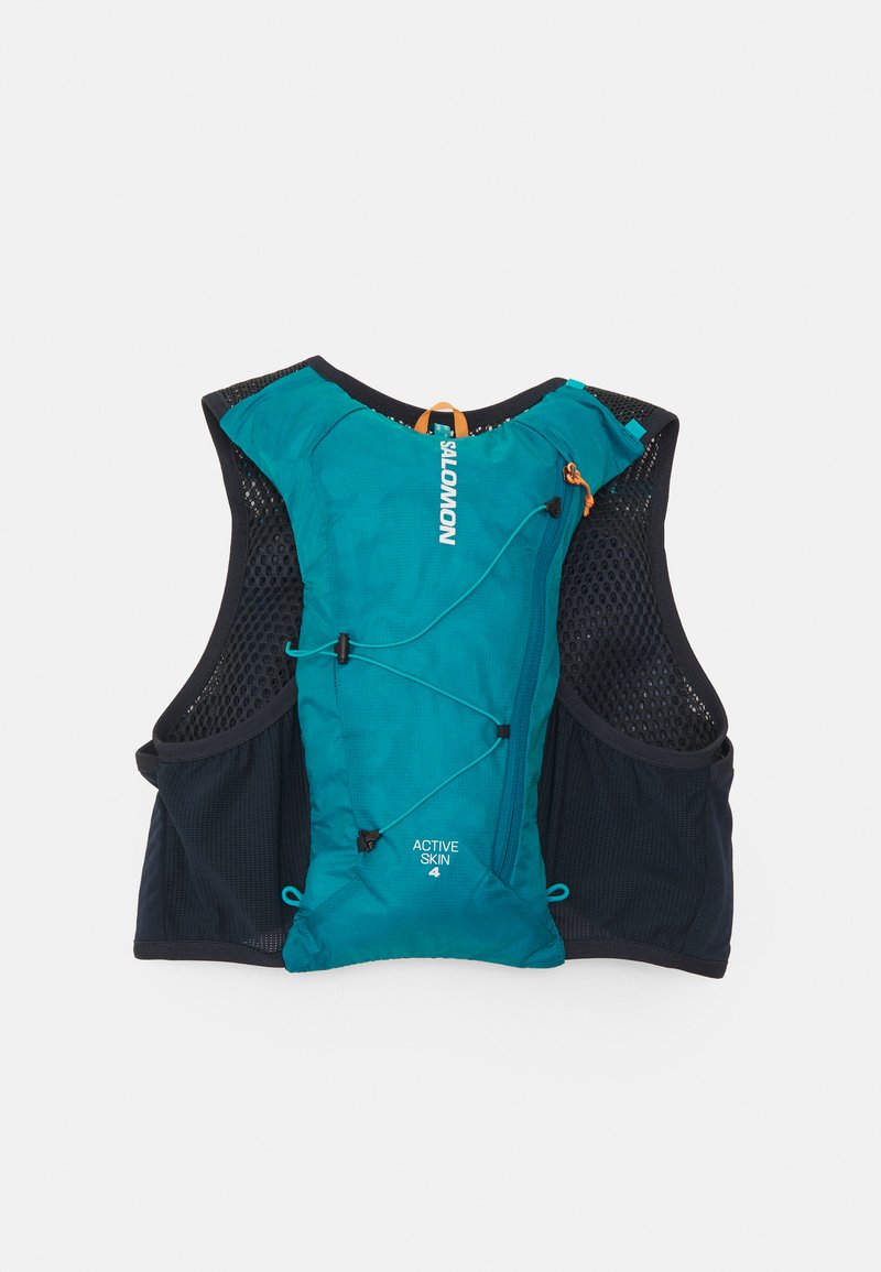 Salomon - ACTIVE SKIN 4 SET UNISEX - Hidracijski nahrbtnik - tahitian tide/carbon/peacock blue, Povečajte