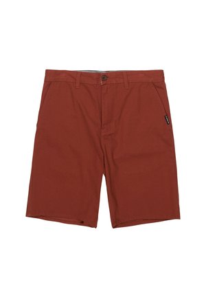 Mörkröda shorts med rak passform. Tillverkade av lättviktsmaterial, med knappstängning, bälteshällor och sidofickor.
