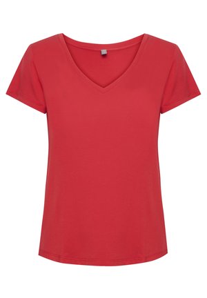 Culture, CUPOPPY V-NECK - Basic póló - bittersweet