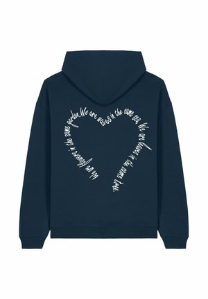 FLOWERS BACK EMBROIDERY UNISEX - Majica s kapuljačom - dark blue