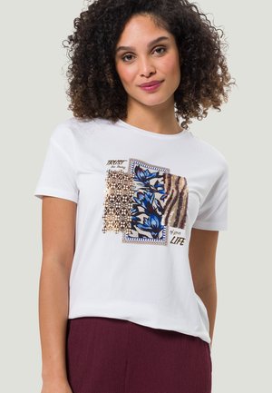 PAILETTEN - T-shirt z nadrukiem - white