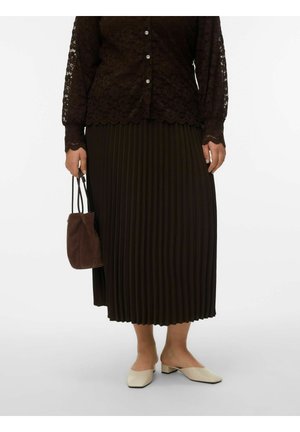 VMCALVA HW PLISSE GA CUR - Faltenrock - chocolate torte
