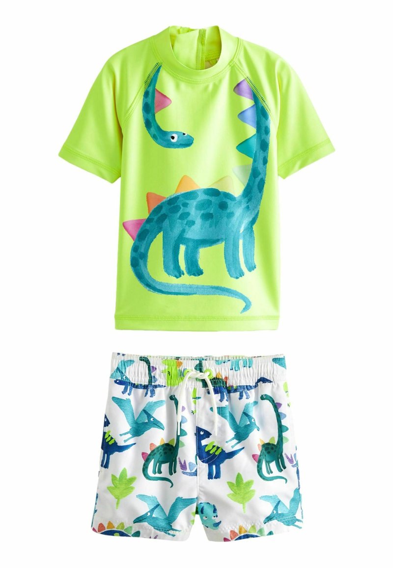 Next SUNSAFE SET - REGULAR FIT - Jogginghose - yellow dinosaur