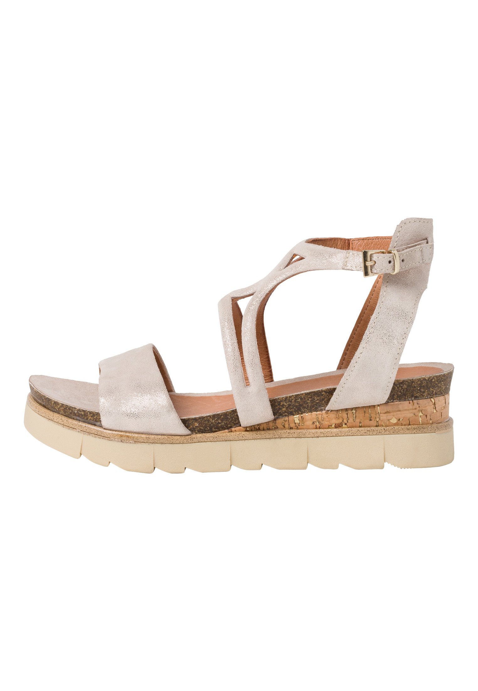 Marco Tozzi Sandalen met plateauzool - dune metallic/Beige - Zalando.nl