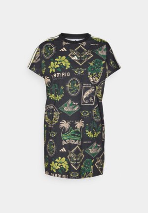 adidas Sportswear FARM DRESS - Jerseykjole - black/amazon green/preloved lime