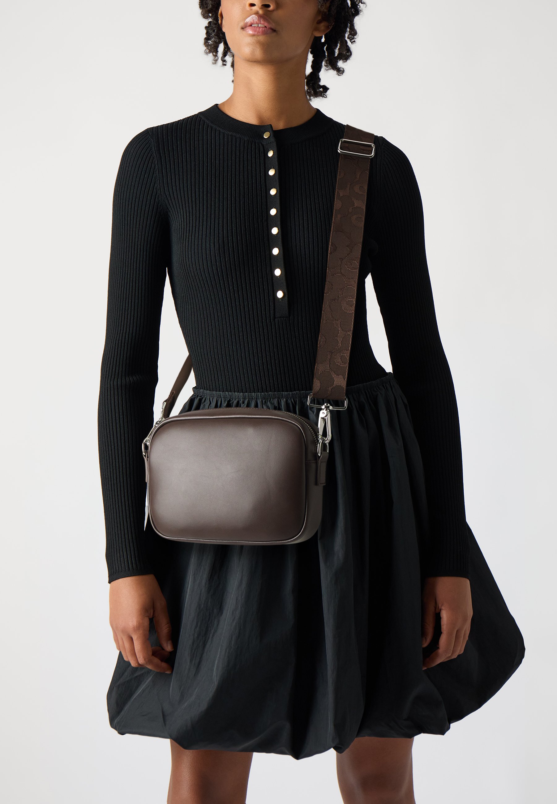 Marimekko SOFT GRATHA - Cross body bag - dark brown/dark brown 