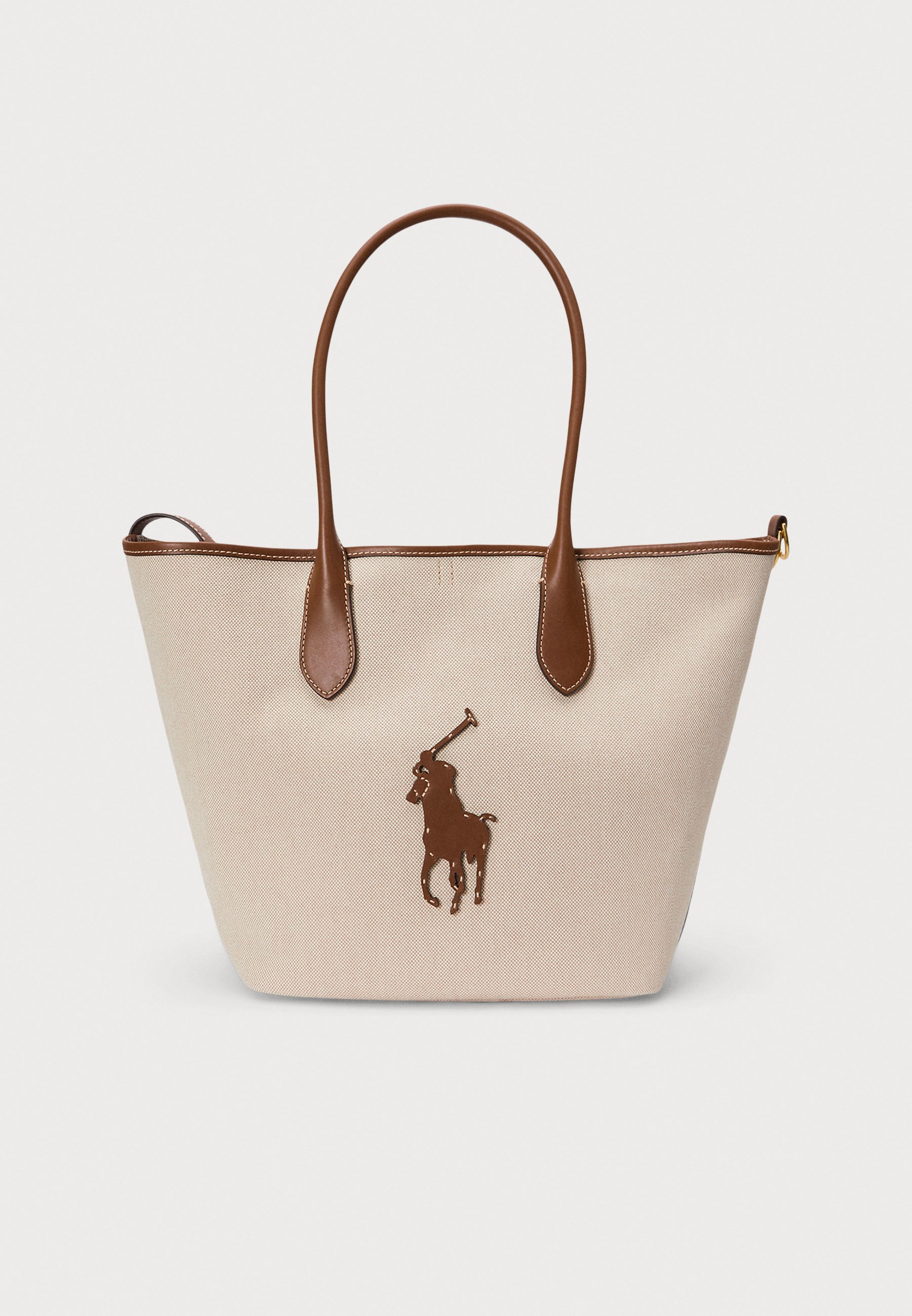 BELLPORT CANVAS-LEATHER MEDIUM TOTE - Shopping bag - natural/brown — Polo Ralph Lauren borse