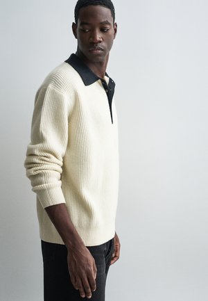 GREGOR - Svetrík - vintage crème/black
