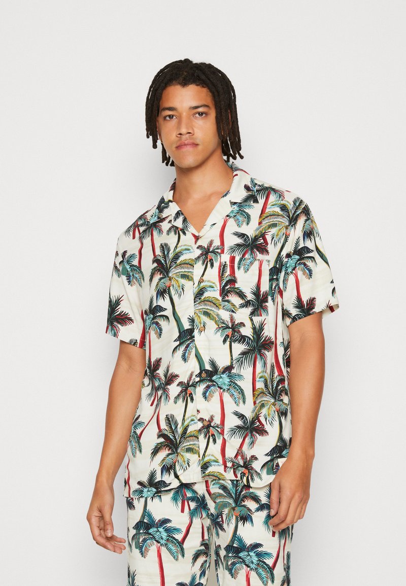 Scotch & Soda SHORT SLEEVED CAMP SHIRT Shirt offwhite palmtrees