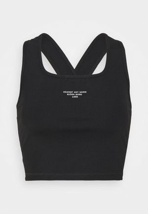 NIGHT RIB CROP TANK - Top - black