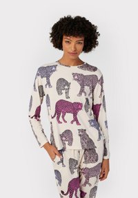 Chelsea Peers SET LEOPARD PRINT - Conjunto de pijama - off white