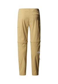 Pantaloni outdoor beige convertibili con gambe removibili tramite zip, tasca posteriore e logo The North Face sulla parte inferiore della gamba destra.