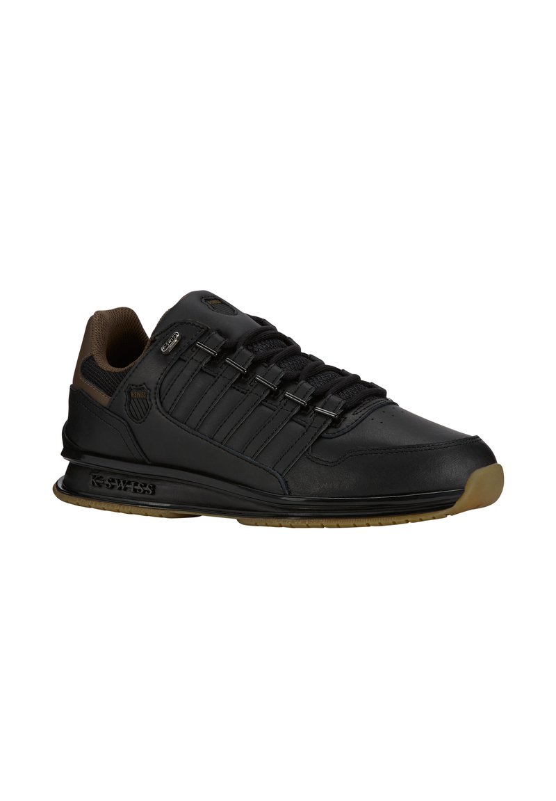 Zapatillas K-Swiss Rinzler Para Hombre - Cuero Negro, Detalles Metálicos, Suela De Goma, Talla 46 EU