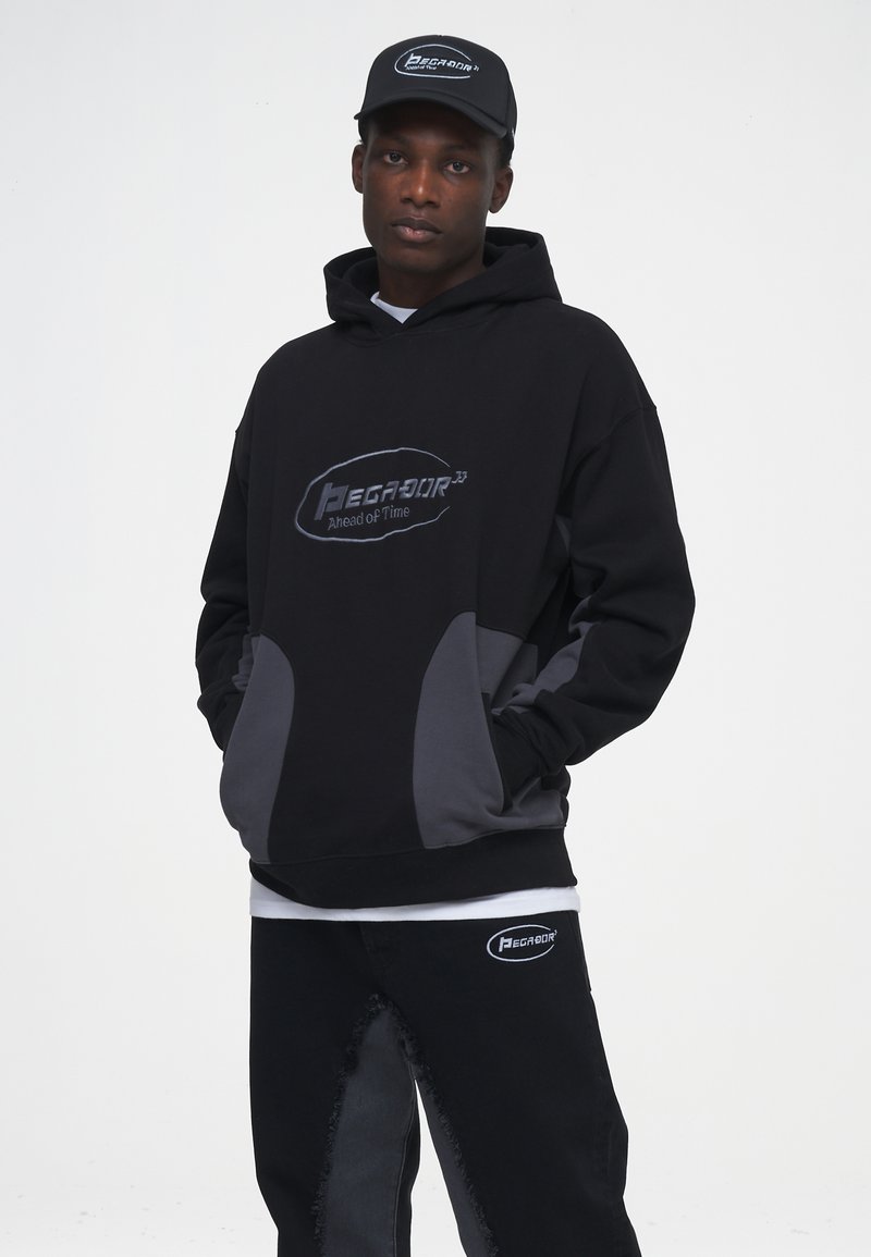Pegador CURVEL PATCHWORK HOODIE Hoodie black/graphit/black
