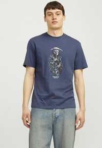 Jack & Jones RUNDHALS  - T-shirts print - nightshadow blue