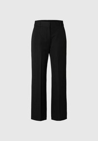 Selected Femme MIT WEITEM BEIN NADELSTREIFEN - Stoffhose - black