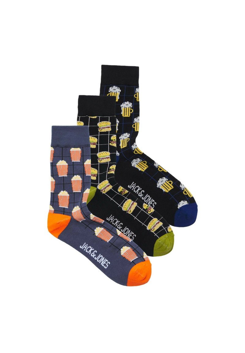 Jack & Jones 3ER PACK - RAVINGS MUSTER - Calcetines - schwarz blau