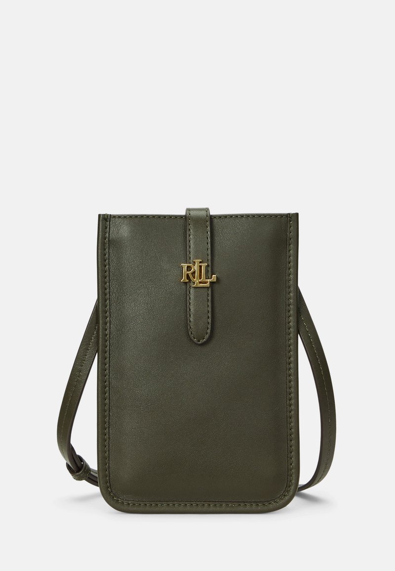 Lauren Ralph Lauren LEATHER CROSSBODY TECH CASE - Taštička na mobil - dark olive