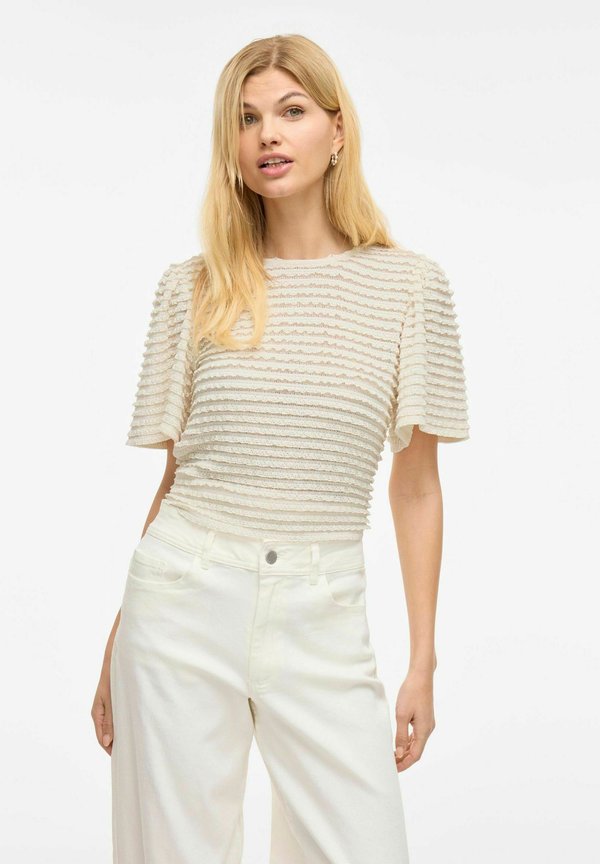 KURZEN ÄRMELN RUNDHALS - T-Shirt print - birch