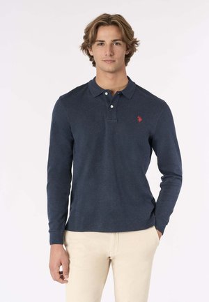 A MANICHE LUNGHE IN  INTERLOCK MELANGE - Polo - blu