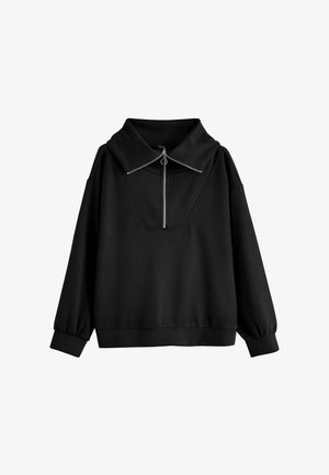 Next, REGULAR FIT - HALF ZIP JERSEY SWEATSHIRT - Mikina - black