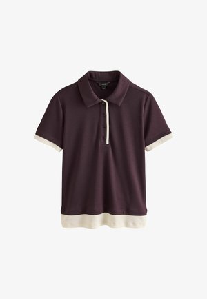 Next, REGULAR FIT - RIBBED LAYERED POLO TOP - Polokošeľa - wine