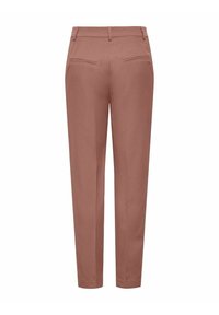 Skreddarsydda byxor i en dammig rosafärg, med slim fit, bälteshällor, två bakfickor och ett glatt, texturerat tyg.