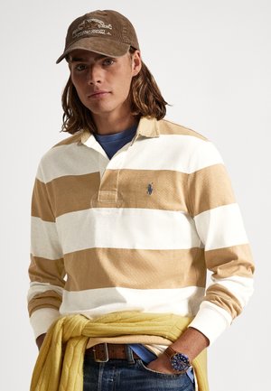 CLASSIC FIT KHAKI-COLLAR RUGBY SHIRT - Poloskjorter - cafe tan/trophy cream