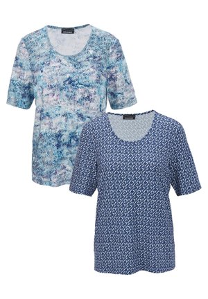 T-Shirt print - bleu / white / patterned