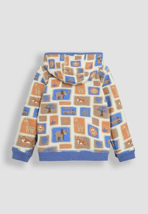 JoJo Maman Bébé REGULAR FIT - APPLIQUÉ REVERSIBLE - Zip-up sweatshirt - denim safari animals