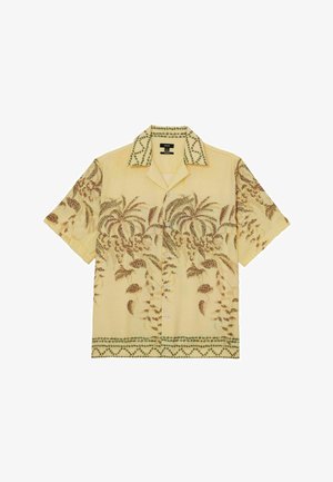 Reiss, REGULAR FIT - CAMINO PALM-PRINT CUBAN-COLLAR SHIRT . - Skjorter - yellow