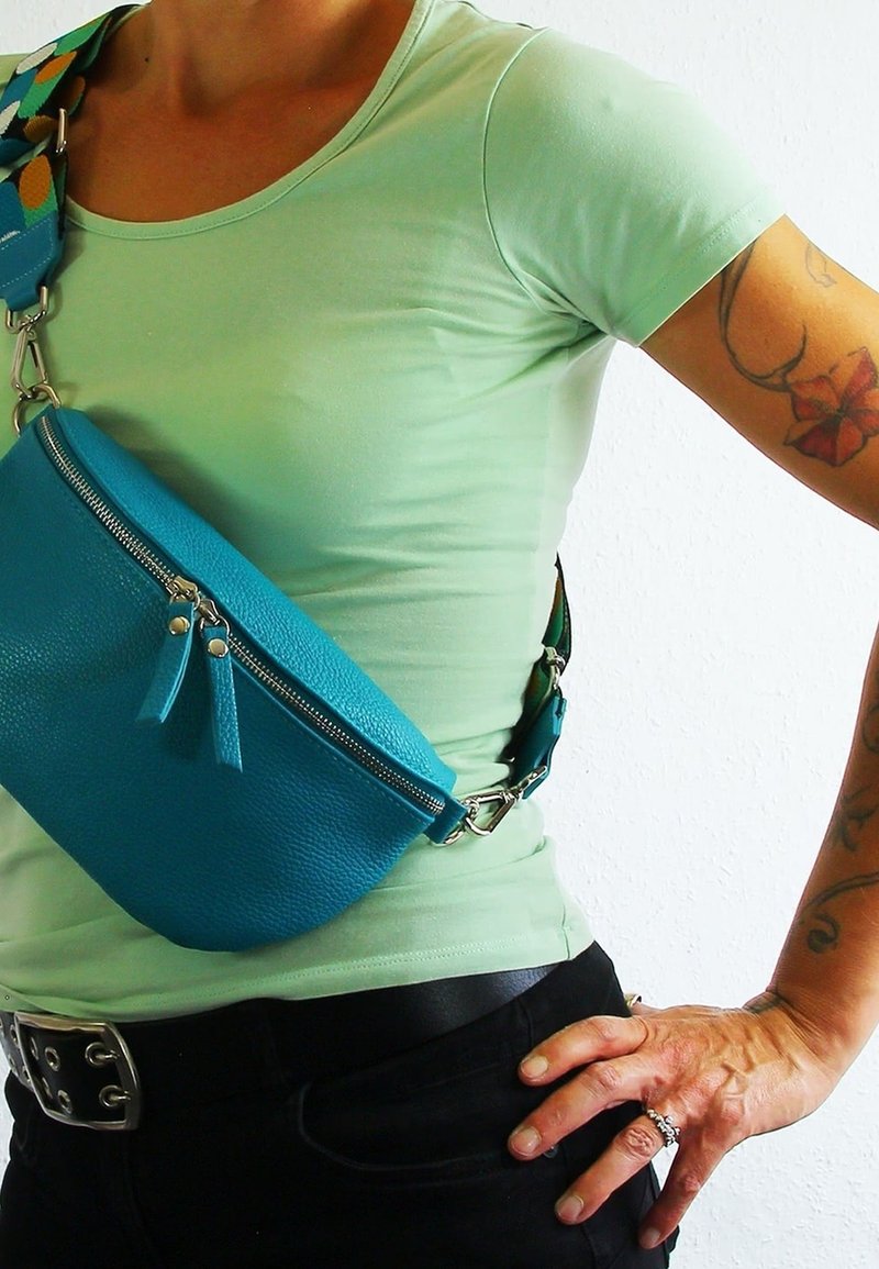 DrachenLeder Schoudertas - türkis  mehrfarbig