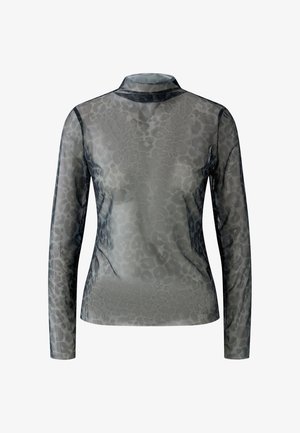 Oui, LEO PRINT - Long sleeved top - dk brown grey
