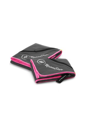 Beach towel - grau   pinker rand