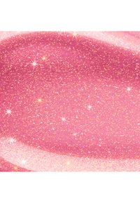 Pink glittery texture with gold sparkles and shimmering light reflections creating a sparkling, glossy surface effect.