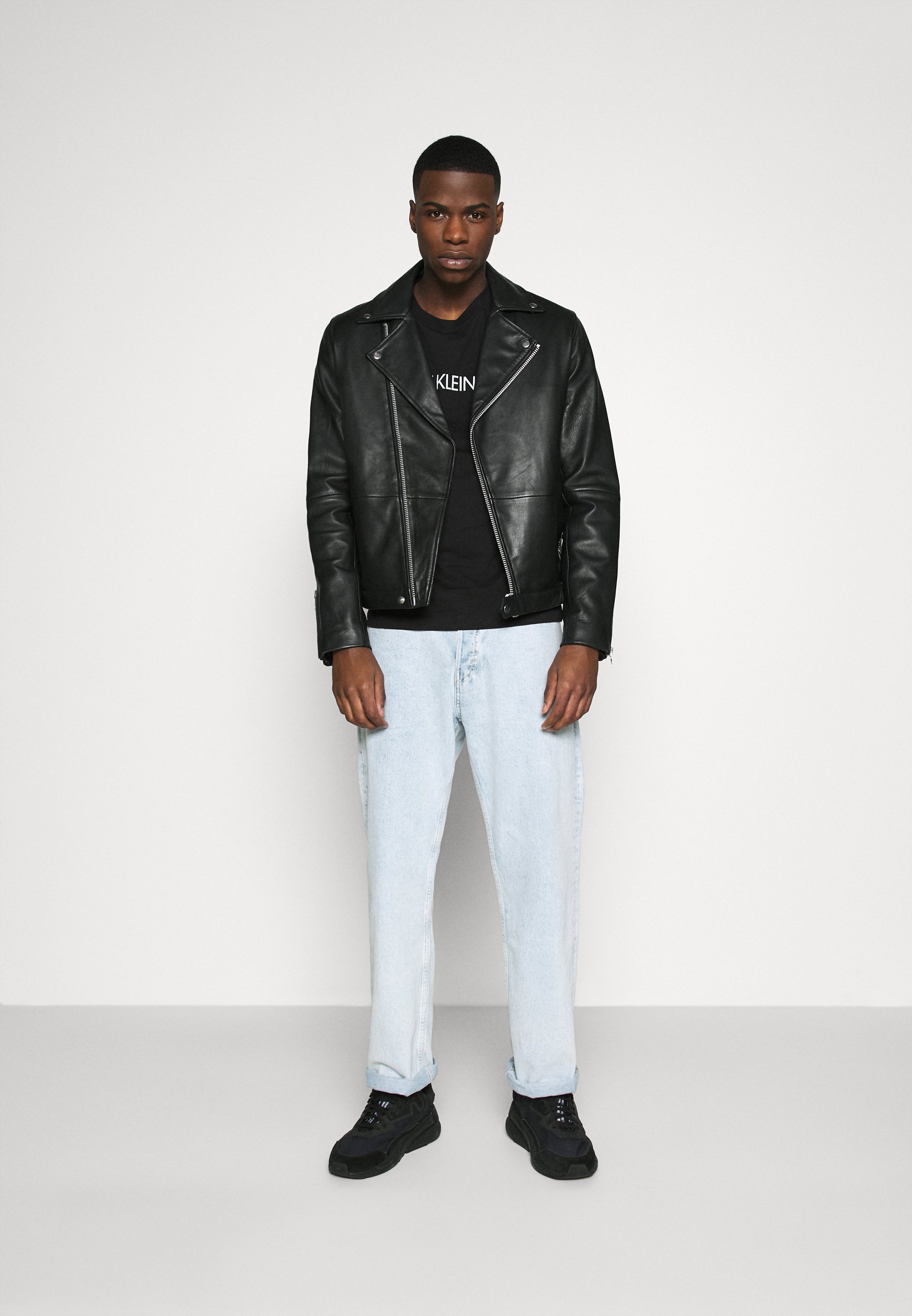 calvin klein leather shirt