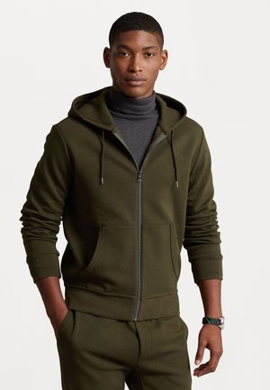 Polo Ralph Lauren DOUBLE KNIT FULL ZIP HOODIE - Užtrauktuku užsegamas treningas - company olive