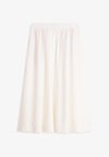 PLEATED LINEN BLEND MIDI A-LINE SKIRT - Φούστα σε γραμμή Α - ivory